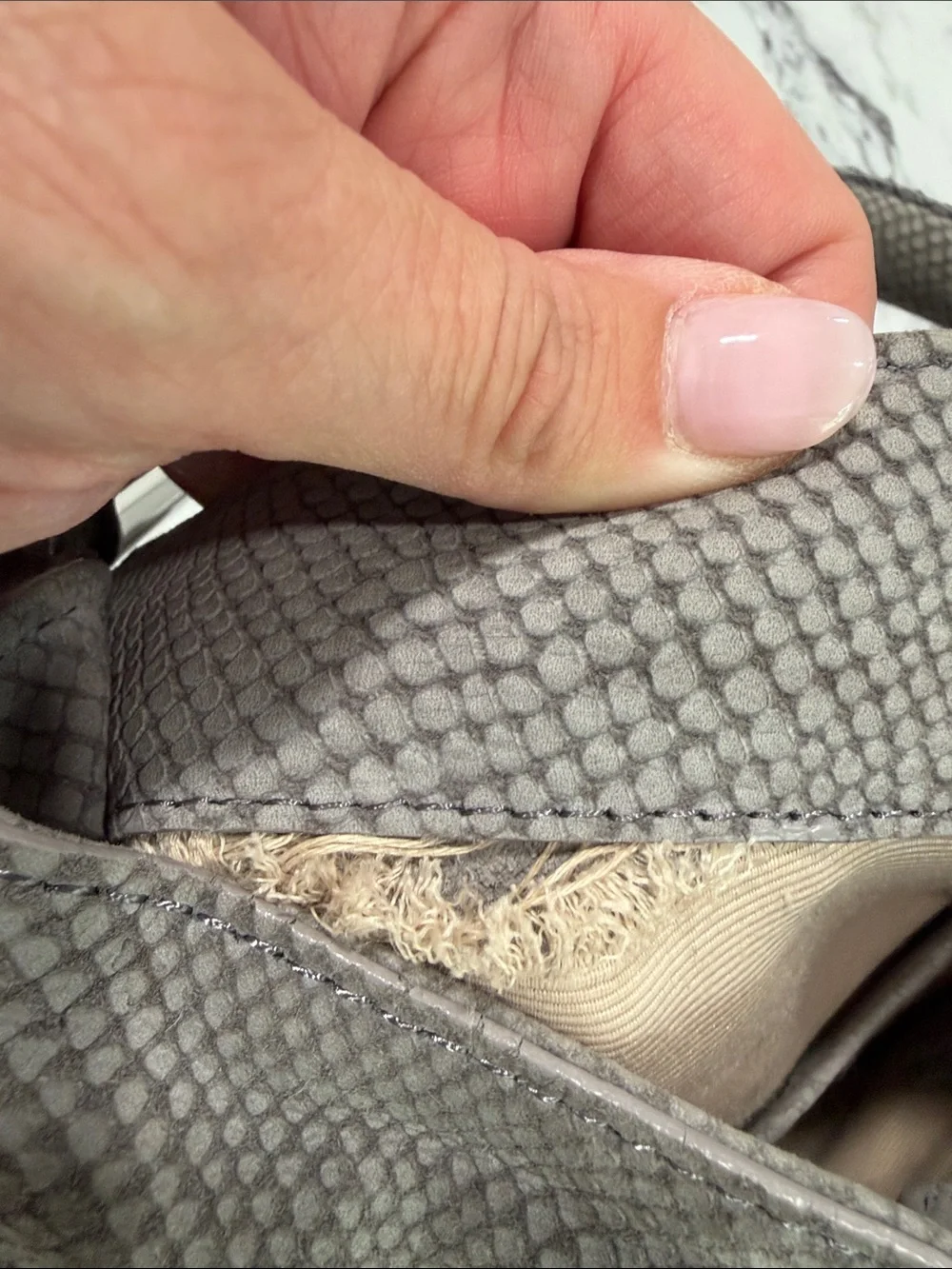 Talbots Gray Taupe Textured Hobo Shoulder Bag